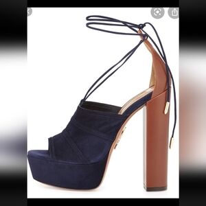 Aquazzura  Very Eugenia 140 Navy Platform Heels